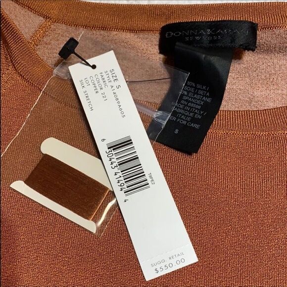 Authentic Donna Karan New York silk/stretch top. NWT. Small - Picture 7 of 8